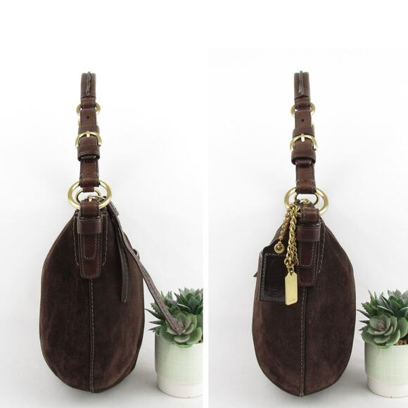 Authentic Coach Vintage Brown Suede Hobo Bag - Picture 3 of 10